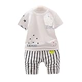 【SEBLES】ベビー 赤ちゃん 半袖 ラウンドネック シャツ Tシャツ 短パン パンツ 無地 カジュアル 上下 セット 初夏 夏 薄手(タイプD,100cm)