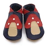 【英国製カーフレザーベビーシューズ】≪きのこtoadstool  navy　Sサイズ≫