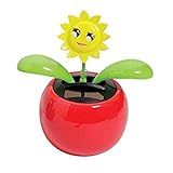 Naisidier 太陽電池式ダンシングフラワー ハッピーサンフラワー 車の装飾 ダッシュボード/オフィス/デスクの装飾