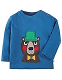 Frugi オーガニックコットン ベビー 長袖 Tシャツ ブルー/くま サイズ 12-18m （ 80 ）、2-3y （ 95 ） (2-3ｙ（2-3才：95）)