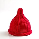 (Sandalup)とんがりニット帽 赤ちゃん帽子 ボウシ キャップ かわいい ベビー 子ども どんぐり帽子（レッド）