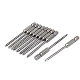 uxcell　PH1フィリップスクロスヘッドドライバービット　75mm x 3mm　六角シャンク　6.3mm　10個入り