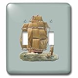 3drose LSP _ 170825 _ 2 Large Sailing Ship and a smallヨット帆with raisedライトスイッチカバー