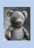 Oopsy Daisy Charcoal Teddy Canvas Wall Art, Blue, 10' x 14' [並行輸入品]