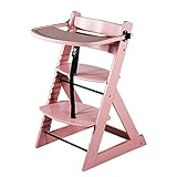 ベビーチェア キッズチェア テーブル付き トレイ付き 木製 子供用椅子 ピンク