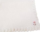 ニット&クロシェピンクChenille Largeベビーブランケットペンギンアップリケ'