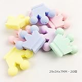 Mamimami Home 歯固め 幼児玩具 シリコーン製 DIY クラウン ビーズ 34x29x7MM 欧米流行 ファッション 授乳看護ジュエリー おしゃぶりチェーン アクセサリー ビーズ 噛がため