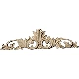 Ekena Millwork ONL12X03X01LFLW Small Green Leaf Center with Scrolls, 12 1/4-Inch x 3 1/4-Inch x 1/4-