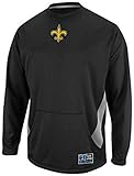 新しいOrleans Saints大人サイズXL coverage袋II長袖プルオーバークルーネック合成フリース – ブラック