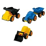 ジャンボサンドカーセット 3台組 砂遊び 【トラック トラクター&トレーラー ブルドーザー】