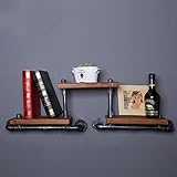 HAIZHEN 棚板アイロンウォーターパイプディスプレイスタンドウォールシェルフフラワースタンドレトロ ( 色 : 1001 )