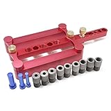 TOOGOO 6mm 8mm 10mm自動センタリングスパイクテンプレートセット、メトリック掘削スピゴットハンド工具セット、木工用