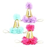 ノーブランド品 　3個　子供　新生児　パーティー　キラキラ　王冠　花　ヘッドバンド　髪飾り