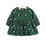 ベビー服 女の子ワンピース 子供服 Pojour 可愛いポケット付き 猫スカート裏毛 長袖ドレス オシャレ 秋 綿 通園 発表会 旅行 記念日 プレゼント グリーン