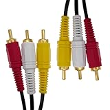 Hjiopkul 3RCA〜3RCA AVケーブル1.35メートル3 RCA端子(オス)⇔3 RCA端子(オス)AVケーブル(コンポジット映像+音声) (1.35 M)