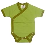 オーガニックコットン キモノボデイスーツ半袖【若草】 (0-3ヶ月(50～60))