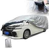 POSTEK 車カバー ボディカバー カーカバー 自動車カバー サイドジッパー付き 軽量・簡単収納 防水・防塵・UVカット 収納袋付き (アルファード、ヴェルファイア対応)