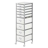 硬質パルプ チェスト ファイル収納 小物収納 マルチワゴン キャスター 書類整理 〔9段〕 ホワイト