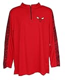 Chicago BullsメンズLarge 1 / 4 Zipプルオーバーシャツ – レッド