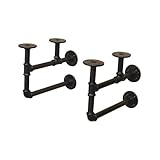 ブラケット シェルフサポート 棚受け ガス管 １セット/２個 アイアン 【奥行30×高24.5cm】 INK-1401206H