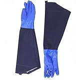 IKENOKOI作業手袋 ロング 腕カバー付 洗車 裏起毛 防寒 防水 防油 耐酸 耐アルカリ 滑り止め