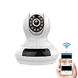 ネットワークカメラ　ベビーモニター　720P　100万画素　見守り　子育て応援アイテム　スマホ/パソコン/タブレット対応　SDカードで録画　暗視撮影　マイク内蔵　日本語説明書付き　(FSK-368ホワ