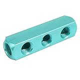 uxcell ブロックスプリッター クイックコネクタ　継手　エアホース　ブルー　アルミ製　3穴