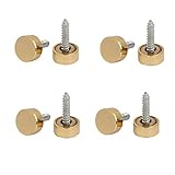 uxcell ガラスミラーネイル ビルボード広告 ゴールドトーン 12mmのキャップ直径 8個入り