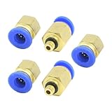 uxcell クイック継手 空気圧真鍮コネクタ6mmネジ径 真鍮クイック ソリッドブラス5個入