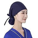 [Folove] 手術帽子 バンダナキャップ 医療用帽 医師 オペレーターキャップ メンズ 軽作業帽子 速乾 吸汗 スクラブ帽子 綿製 紐 手術用帽子 ナース 衛生キャップ 調節可能 クリーンキャップ 業務用 衛生用品 フリーサイズ 青色