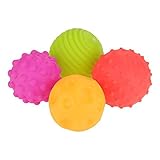 gloglow 4pcsセンサーボールセットBaby Texturedタッチ手ボールおもちゃベビーグリップボールSquishおもちゃカラフルメロディCognitionゴムKids Early Lear