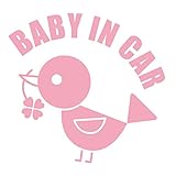 imoninn BABY in car ステッカー　【シンプル版】　No.02　コトリさん　（ピンク色）
