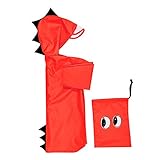 レインコート キッズレインコート カッパ 雨具 カッパ　雨具　新学期用 子どもレインコート 男の子レインコート女の子レインコート 恐竜柄 かわいい 防水 防風 通学 レット　100-110cm S