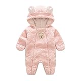Zhhlaixing ベビー ロンパース カバーオール Newborn Infant Baby Winter Cute Double zipper Hooded Romper Jumpsuit Bod