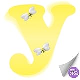 壁デカールLetterベビー名デカールステッカー装飾文字装飾Bumble Bee – 子供の赤ちゃんの保育園、少女の寝室、子どもの遊び部屋by bugs-n-blooms Letter " y " イ