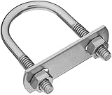 Stanley Hardware V2193 1/4" x 1-1/8" x 2-1/4" U Bolt w/Plate & Hex Nuts in Stainless Steel [並行輸入品]
