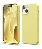【elago】 iPhone15 対応 ケース 耐衝撃 傷 指紋 防止 シリコン スマホケース スリム 衝撃吸収 サラサラ 手触り シリコンケース [ Apple iPhone 15 アイフォン15 対応 携帯ケース ] iPhone15ケース SILICONE CASE イエロー