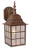 Vaxcel USA OW36763RBZ Vista 1 Light Mission Outdoor Wall Lamp Lighting Fixture in Bronze, Glass [並行輸