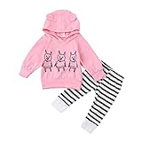 杜屋トヤ　新生児服　三匹の子豚　ピンク　上下セット　長袖フード付きＴシャツ＋パンツ　二点セット　ルームウェア　縞模様　耳　超かわいい　洋式　秋　冬　カジュアル　ナチュラル　遊び　お出かけ　プレゼント　