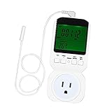 Perfk サーモスタット　タイマー　スイッチ　ソケット　デジタル　　ON / OFF制御プラグ　省エネ　プラグ　タイマースイッチ