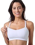 Gratlin レディース 軽量パッド入り ノンワイヤーブラ  レーサーバック スポーツブラ/マタニティブラ/授乳ブラ US サイズ: XL カラー: ホワイト