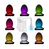 LEDトイレライト、vipmoonカラフルセンサーモーションセンサー夜間ライトbattery-operatred、8色Changingトイレボウル夜間用バスルーム FB