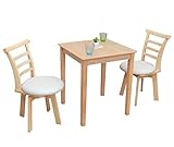 幅60cm ダイニングテーブルセット 3点セット meri60-3-kar371 回転椅子 2人用 クリア塗装 白木 コンパクト 北欧 モダン 木製