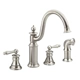 Moen S712SRS Waterhill Two-Handle High Arc Kitchen Faucet, Spot Resist Stainless [並行輸入品]