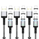 SUNTAIHO マグネット充電ケーブル USB Type-c マグネットケーブル【1.2M+1.2M+2M】3A急速 データ転送 USB 磁石 マ-グネット コード QC3.0 急速充電 For Android Type-c 1OS 磁石 磁気 防塵 着脱式 一本三役 Cable LEDランプ付き - SYCX-001