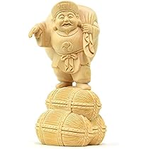 Amazon.co.jp: 開運招福木彫り仏像 【招き大国様（大黒天