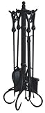 Uniflame f-1056 30 " High 5 PieceブラックFireset With Heavy Crookハンドル、 ブラック F-1056