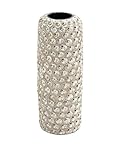 Deco 79 Ceramic Cylinder Seashell Vase, 7 by 19-Inch, Beige [並行輸入品]