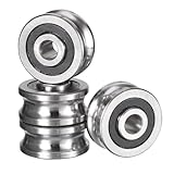 HiPicco SG10 ディープUグルーブボールトラックガイドベアリング ID 4mm x OD 13mm x 幅6/6.5mm 二重密封潤滑済み(GCr15)クロムスチール 5mmレール用 4個