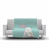 KESS InHouse Zara Martina Mansen "Really Retro Girl" Teal Pink Fleece Throw Blanket, 60 by 50-Inch, 